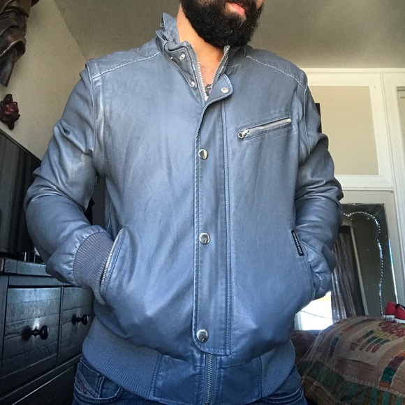 Vintage grey MEMBERS ONLY leather jacket/vest - Picture 2 of 6
